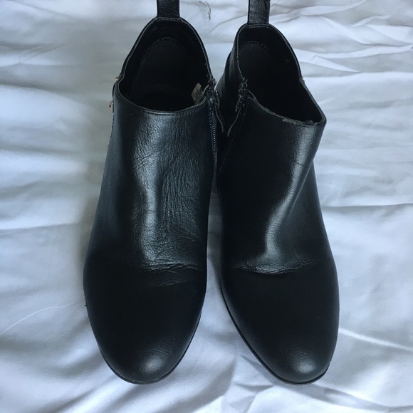 Wanted 7.5 black with gold buckle low heel bootie, worn 1x. - Picture 3 of 7